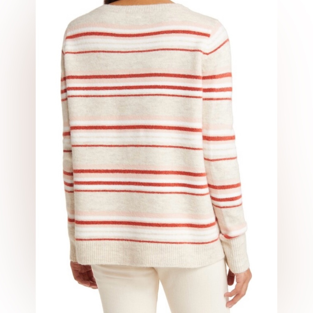 CASLON Stripe V-Neck Sweater size S NWT - Picture 3 of 4